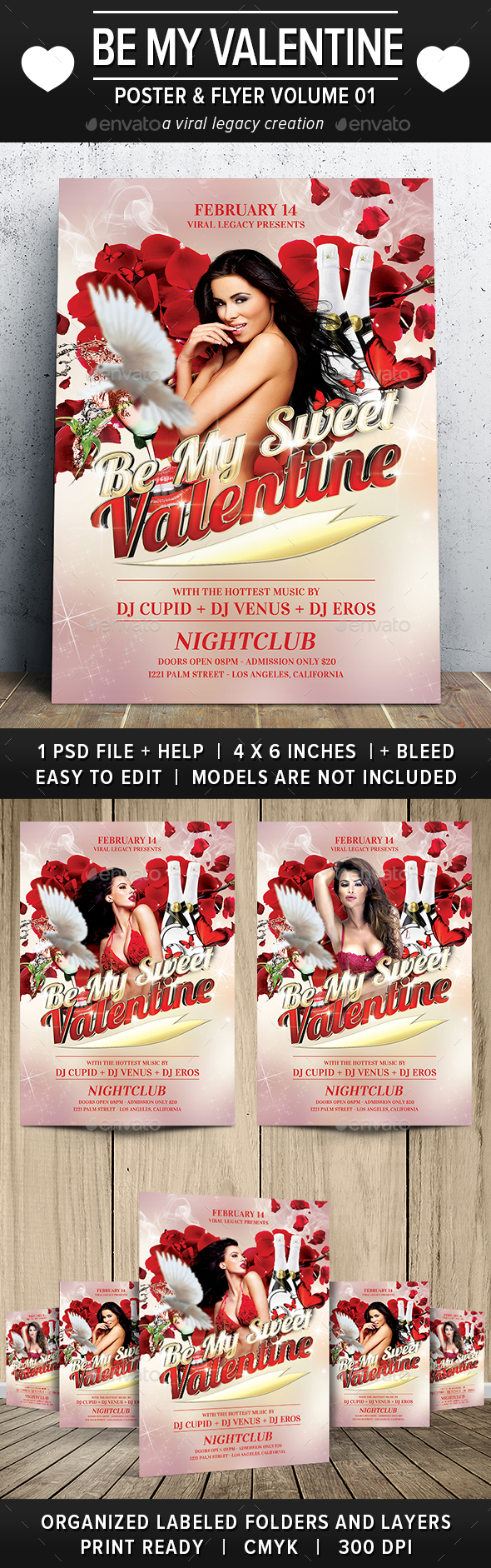 Be My Valentine Flyer V01 - Flyers Print Templates
