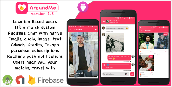 AroundMe Firebase - A powerful dating social network using firebase, credits system, in app and admo - CodeCanyon Item for Sale