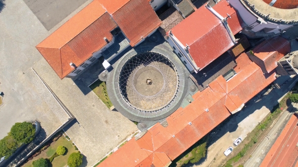 Aerial Video of Bridges and Boats in City Centre of Porto in Portugal alt