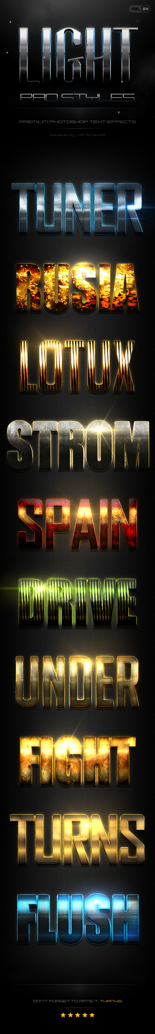 10 Light Pro Styles Vol.4 - Text Effects Styles