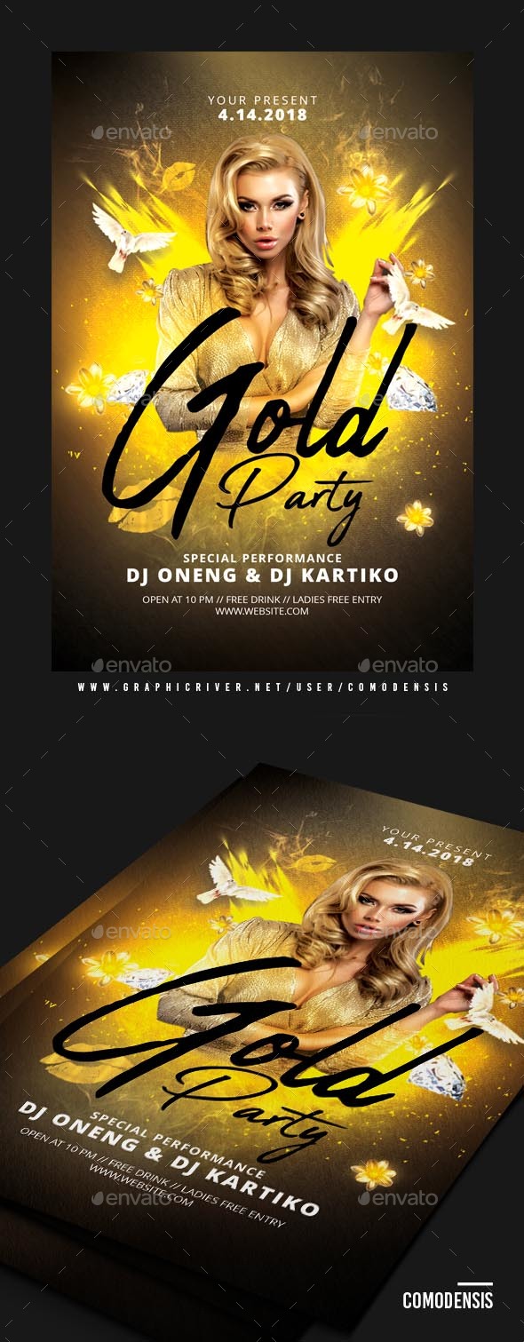Black Gold Party Flyer - Clubs & Parties Events