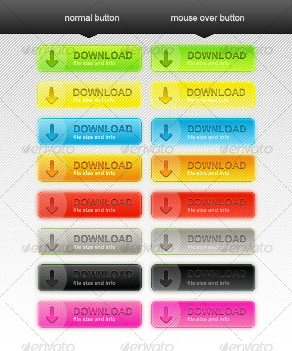 8 Download buttons - Buttons Web Elements