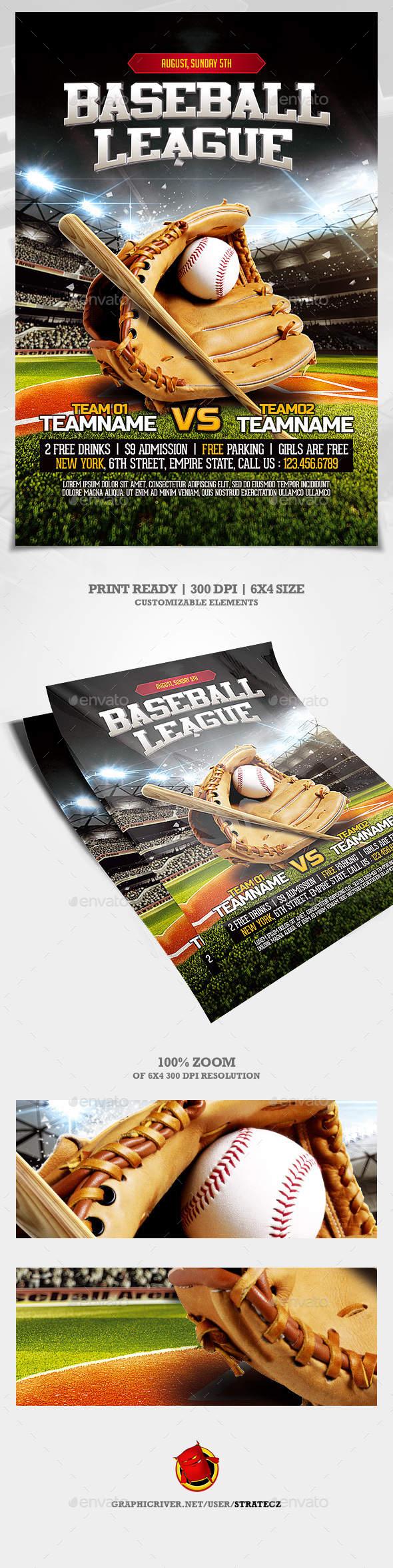 Baseball League Flyer - Print Templates