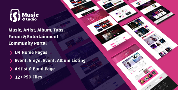ThemeForest Music Studio-Online Music Portal and Community PSD Template 21066215 ThemeForest Music Studio-Online Music Portal and Community PSD Template 21066215