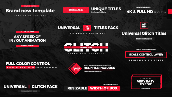 Universal Glitch Titles - VideoHive 21285886