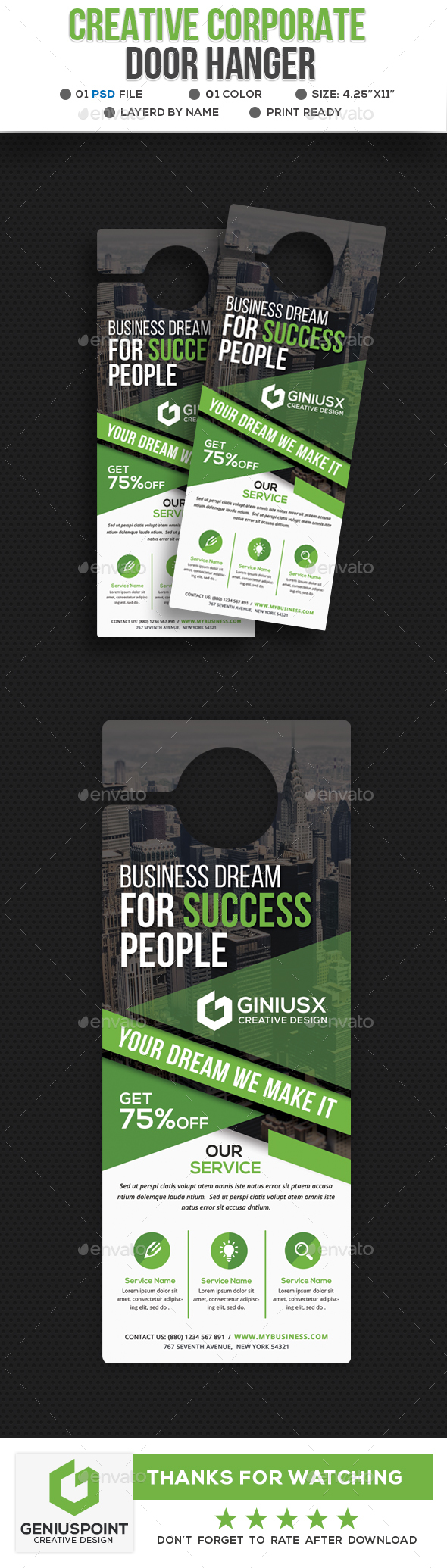 Creative Corporate Door Hanger - Miscellaneous Print Templates