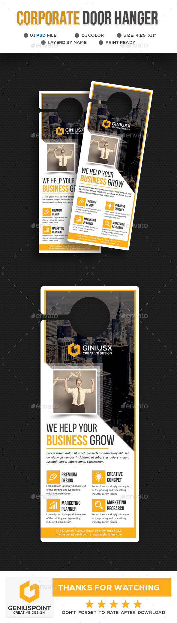 Corporate Door Hanger Template - Miscellaneous Print Templates