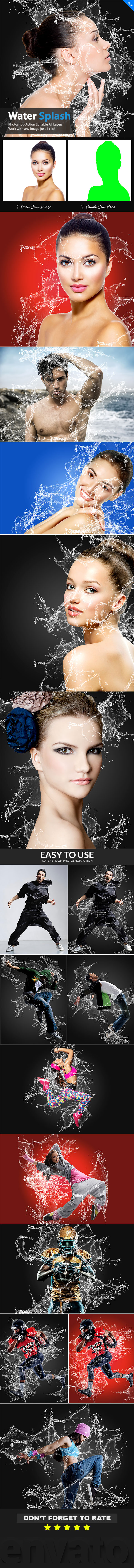 Water Splash Photoshop Action - Photo Effects Actions