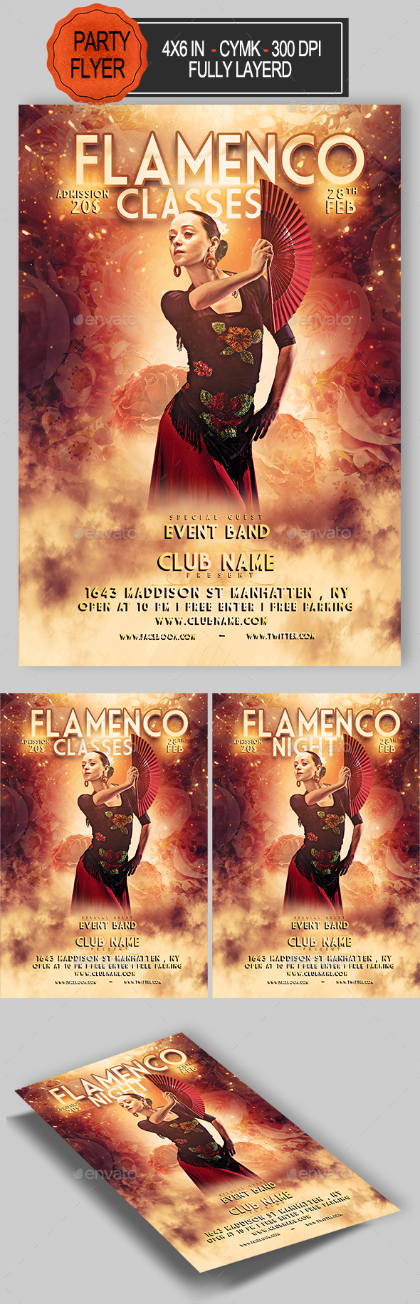 Flamenco Night Flyer - Clubs & Parties Events