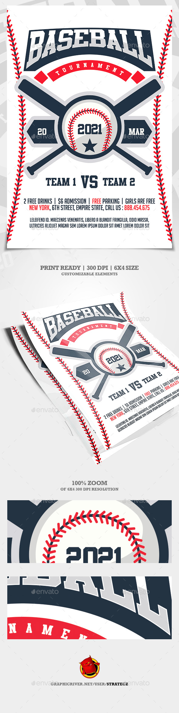 Baseball League Flyer - Sports Events