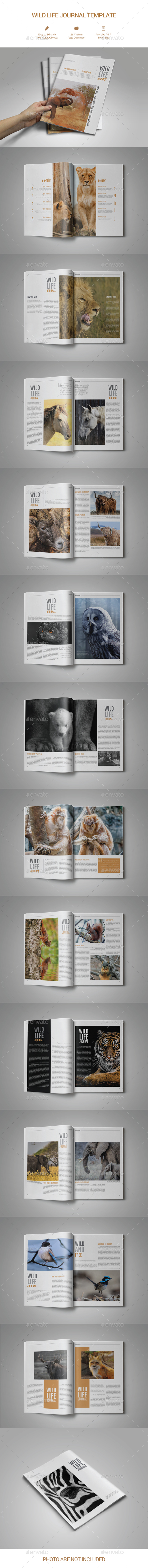 WILD LIFE JOURNAL MAGAZINE - Magazines Print Templates