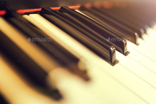 Piano keyboard keys - Stock Photo - Images