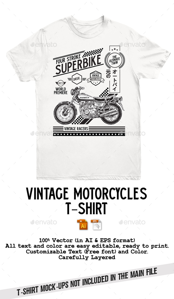 Vintage Motorcycles T-Shirt - T-Shirts