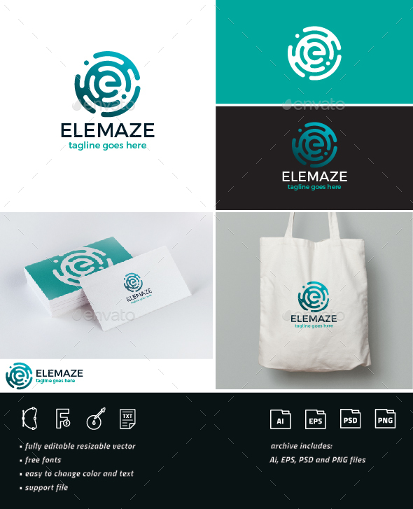 Elemaze Logo • Letter E - Company Logo Templates