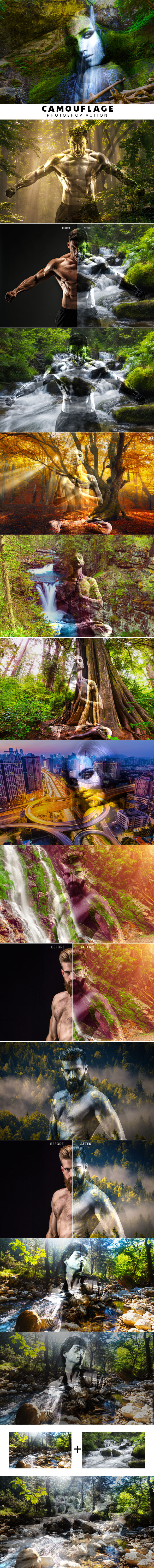 Camouflage Effect Photoshop Action - Photo Effects Actions
