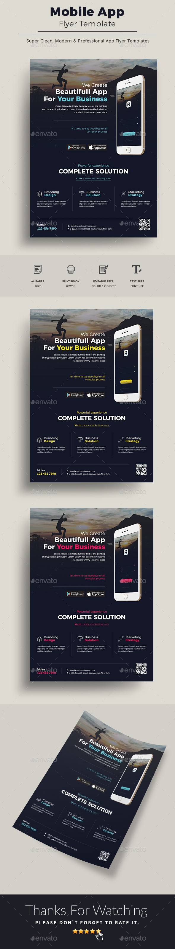 Mobile App Flyer Template - Commerce Flyers