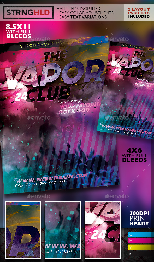 Vapor Club Event Flyer Template - Clubs & Parties Events