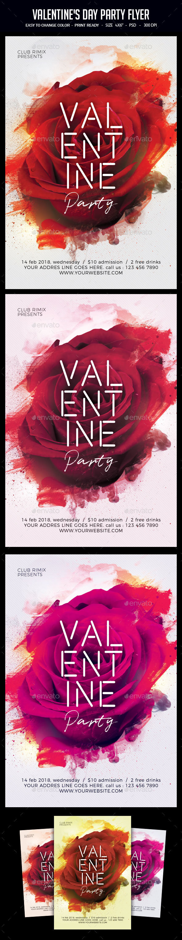Valentine's Day Party Flyer - Clubs & Parties Events