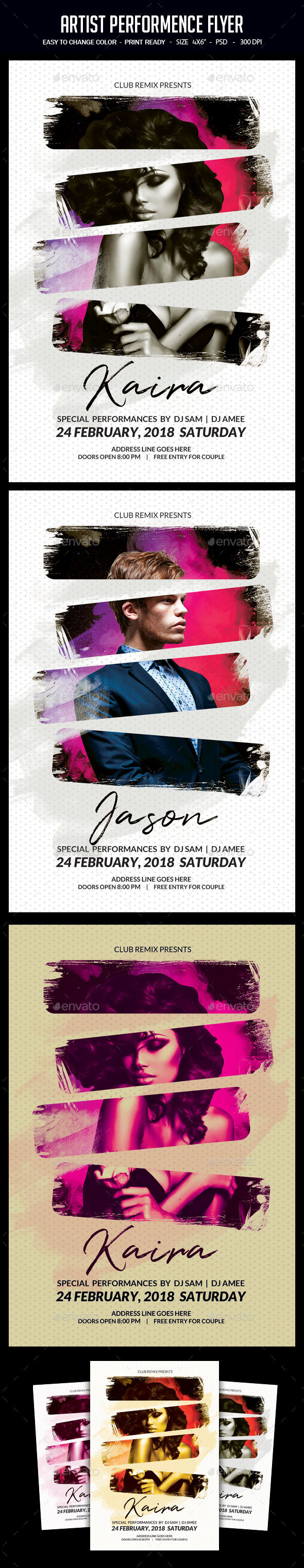 Artist Performance Flyer - Clubs & Parties Events
