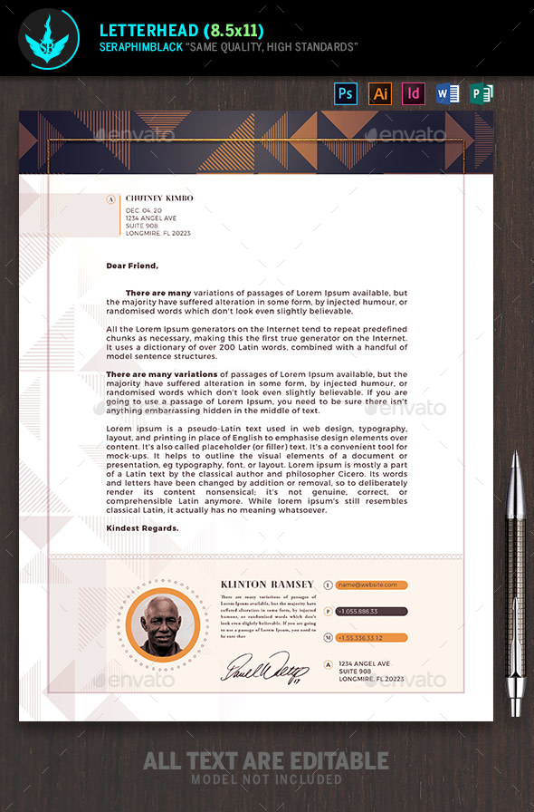 Art Deco Church Letterhead Template in Stationery Templates