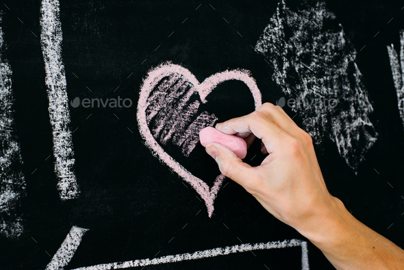chalkboard heart drawing