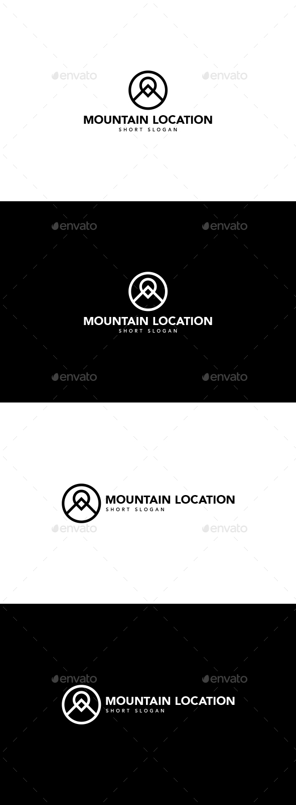 Mountains Location Logo - Nature Logo Templates