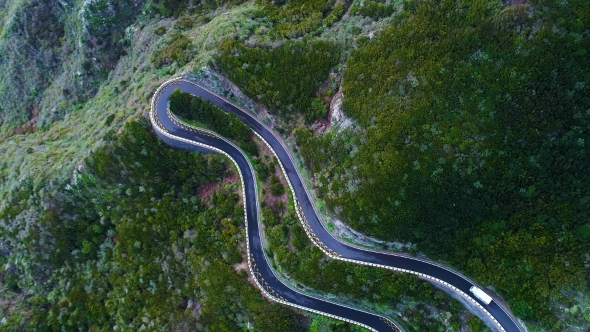 Road Winding in Mountains