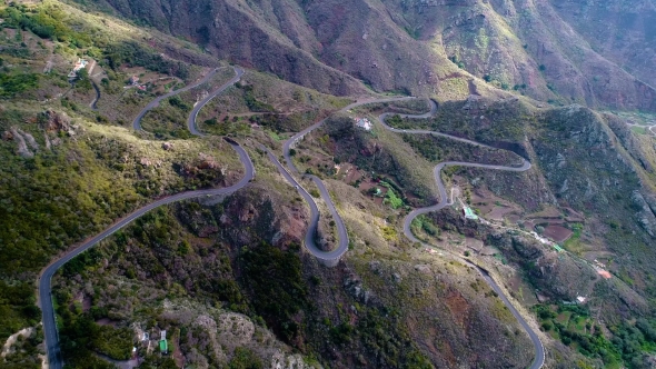 Road Winding in Mountains