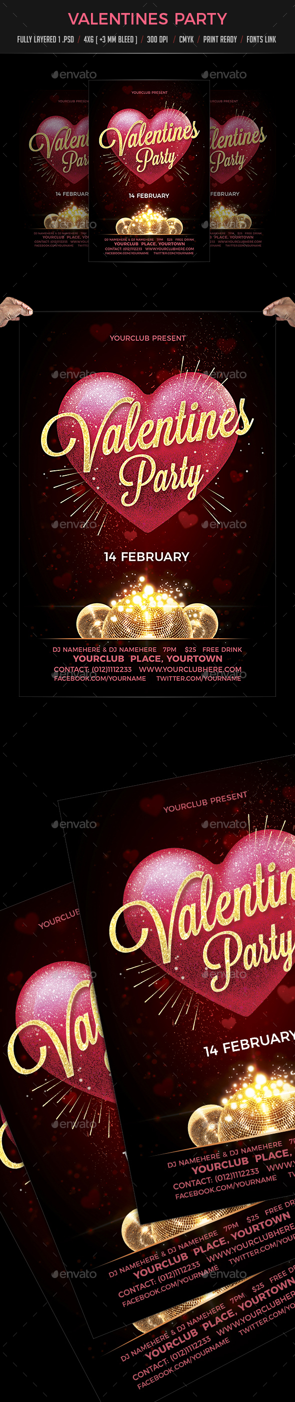 Valentine Day Party Flyer - Events Flyers