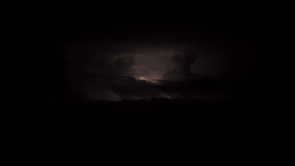 Heavy Thunder Storm Clouds at Night
