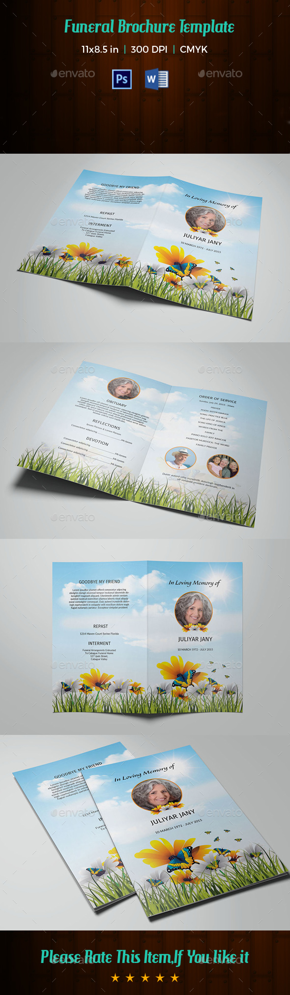 Funeral Program Template V210 - Informational Brochures