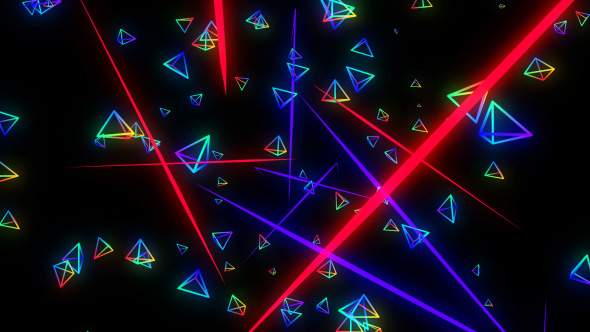 Colorful Neon Triangles