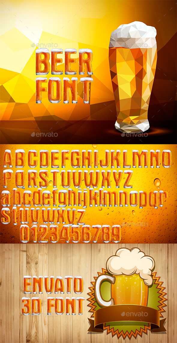 Beer Font - Text 3D Renders
