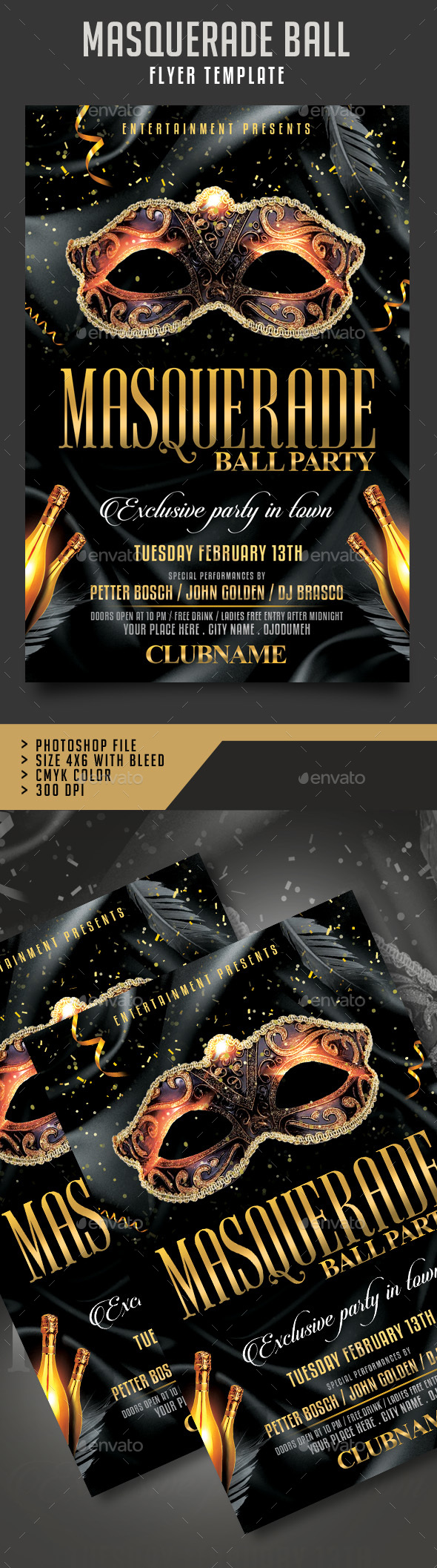 masquerade flyer template