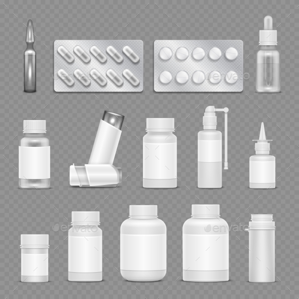White Blank Medicine Pharmaceutical Packaging - Man-made Objects Objects