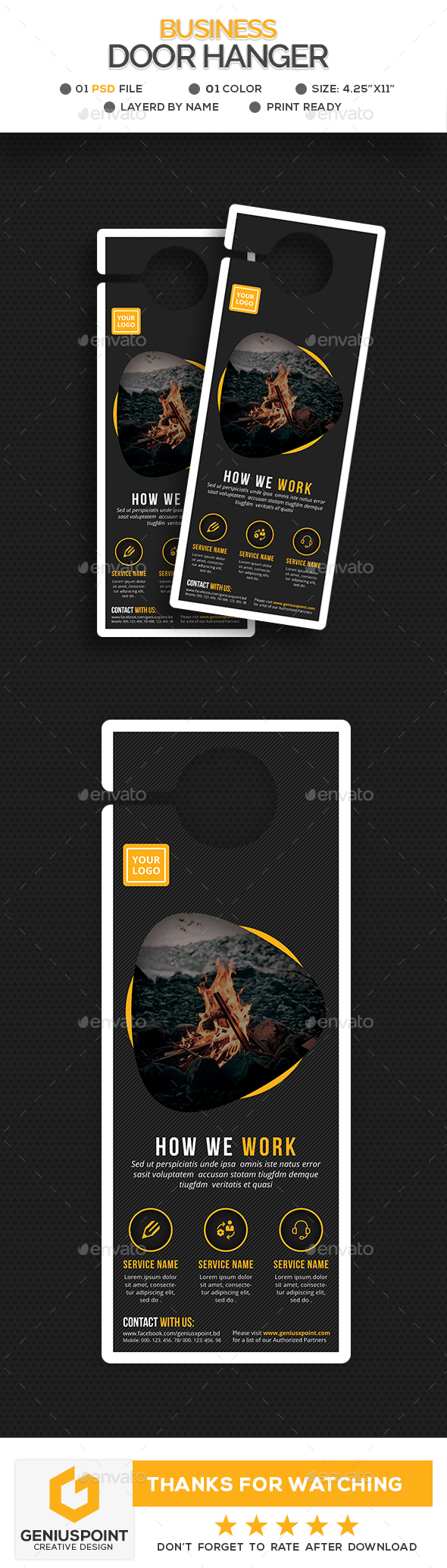 Business Door Hanger Template - Miscellaneous Print Templates