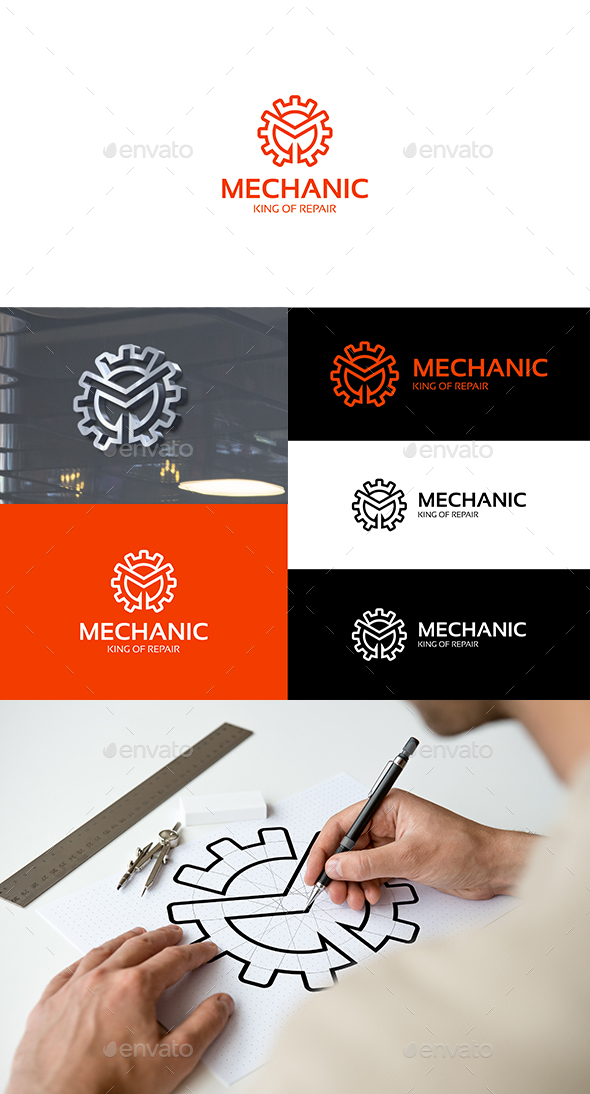 Mechanic Gear M Logo - Symbols Logo Templates