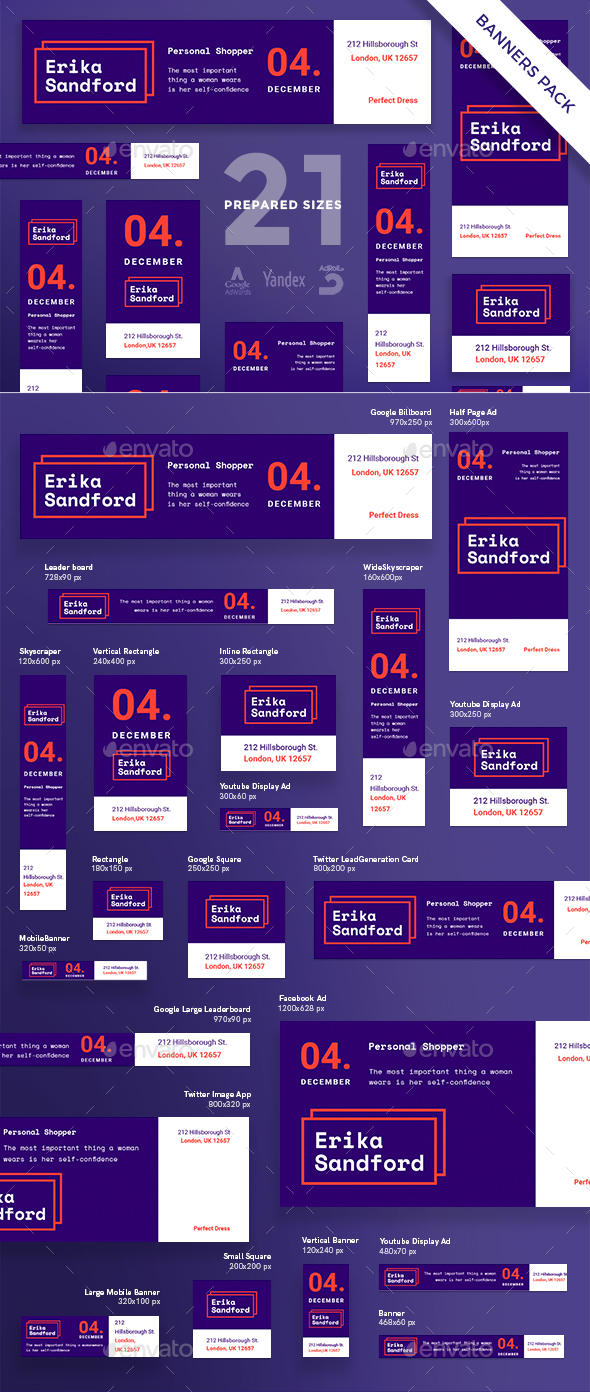 Personal Shopper Banner Pack - Banners & Ads Web Elements