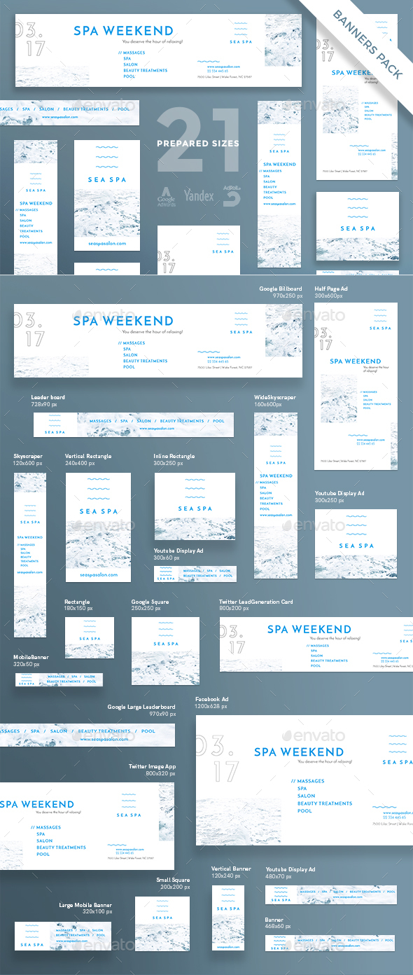 Spa Weekend Banner Pack - Banners & Ads Web Elements