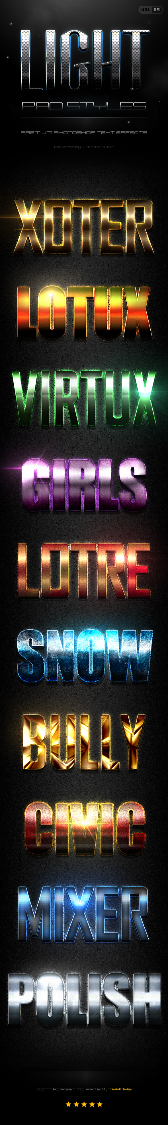 10 Light Pro Styles Vol.5 - Text Effects Styles