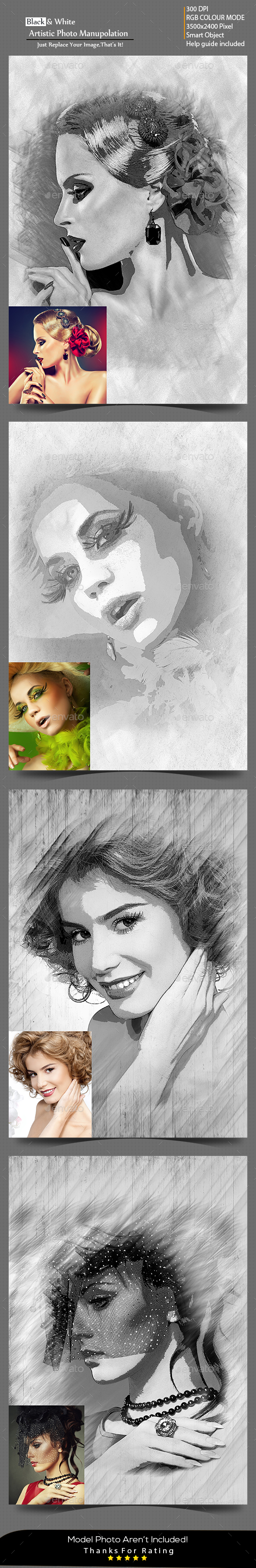 Black & White Artistic Photo Manuolation - Artistic Photo Templates