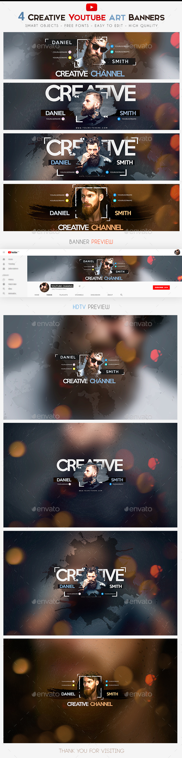 Creative YouTube Art Banner - YouTube Social Media
