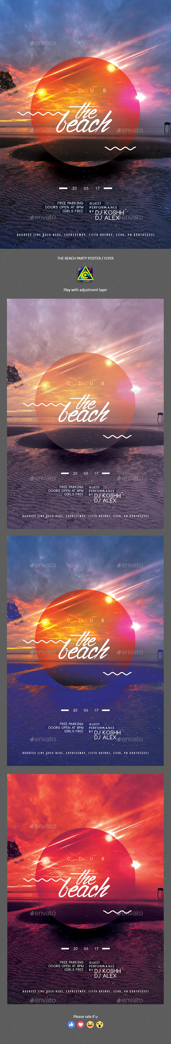 The Beach Poster / Flyer - Clubs & Parties Events