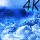 Blue Clouds in Space and Planet with the Big Blue Star - VideoHive Item for Sale