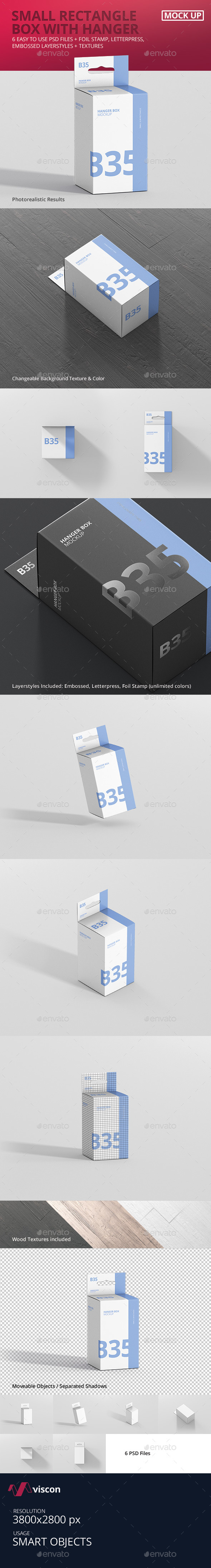Box Mockup - Small Rectangle Size with Hanger - Miscellaneous Packaging
