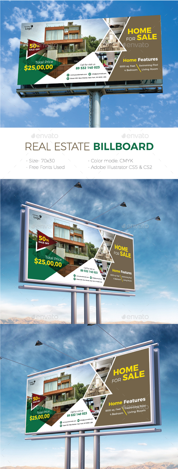 Real Estate Billboard - Signage Print Templates