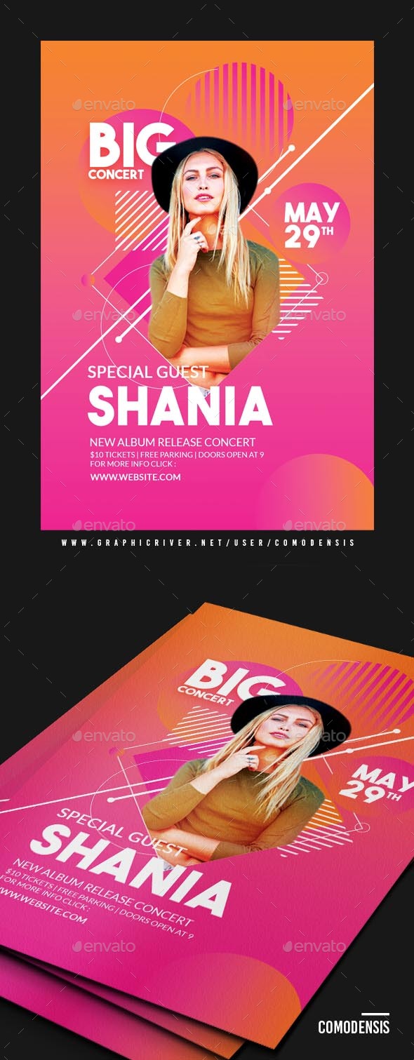 Neon Bright Guest DJ Club Flyer - Clubs & Parties Events