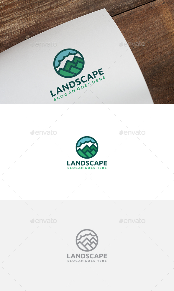 Mountains Landscape Logo - Nature Logo Templates