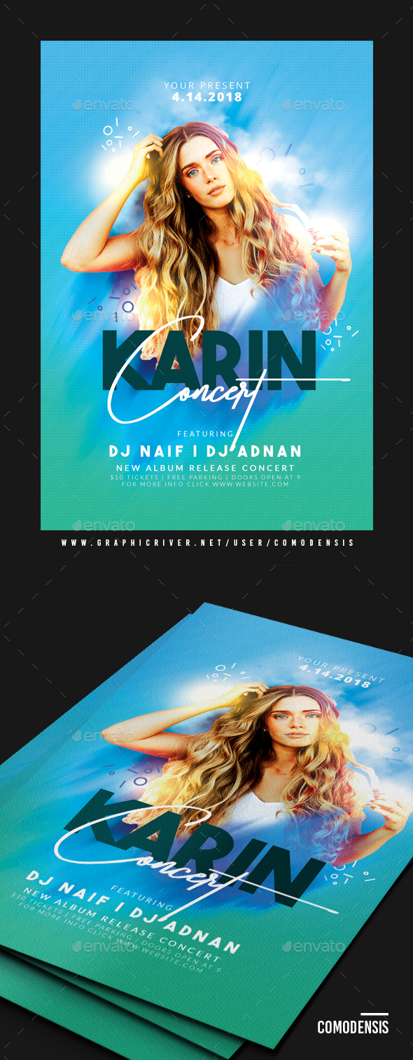Neon Bright Guest DJ Club Flyer - Clubs & Parties Events