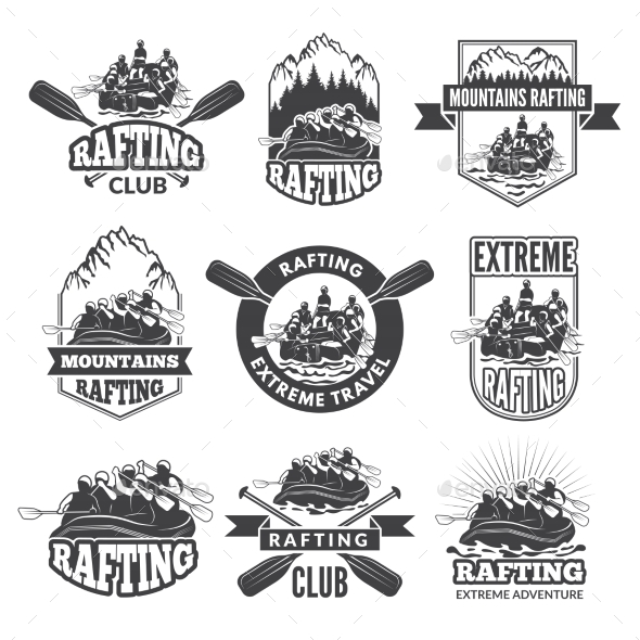Vintage Monochrome Labels for Dangerous Water - Sports/Activity Conceptual